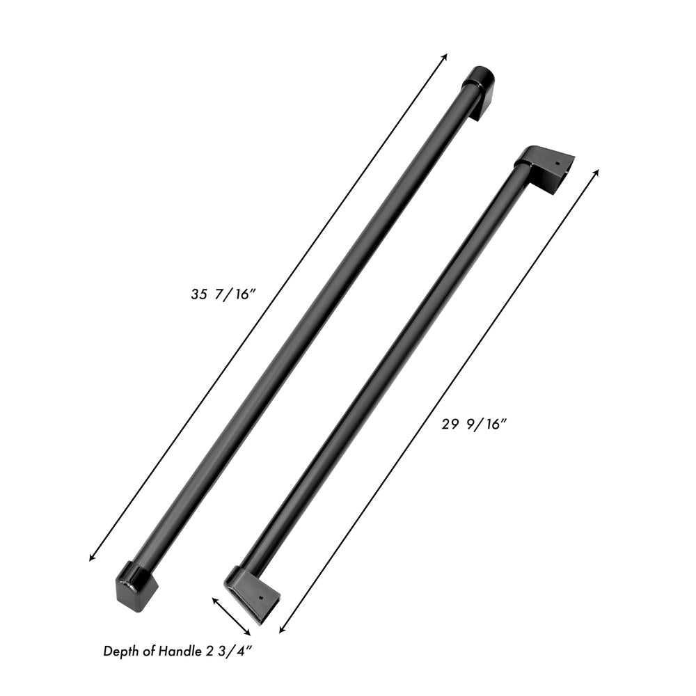 Panels & Handles Only- ZLINE 36 in. Refrigerator Panels in Black Stainless Steel for a 36 in. Built-in Refrigerator (RPBIV-BS-36) dimensional diagram with measurements.