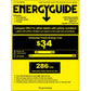 ZLINE Autograph Edition 24 in. Touchstone 151 Can Beverage Fridge With Stainless Steel Glass Door And Polished Gold Handle (RBSOZ-GS-24-G) energy usage guide.