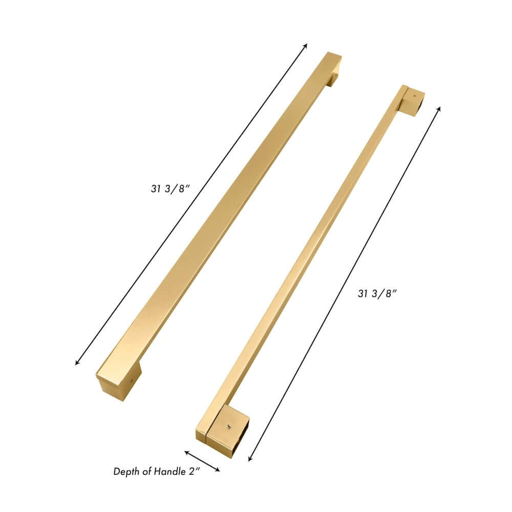 ZLINE Autograph Edition Square Handles for Freestanding Refrigerators (RFMHZ-F-36) dimensional diagram with measurements.