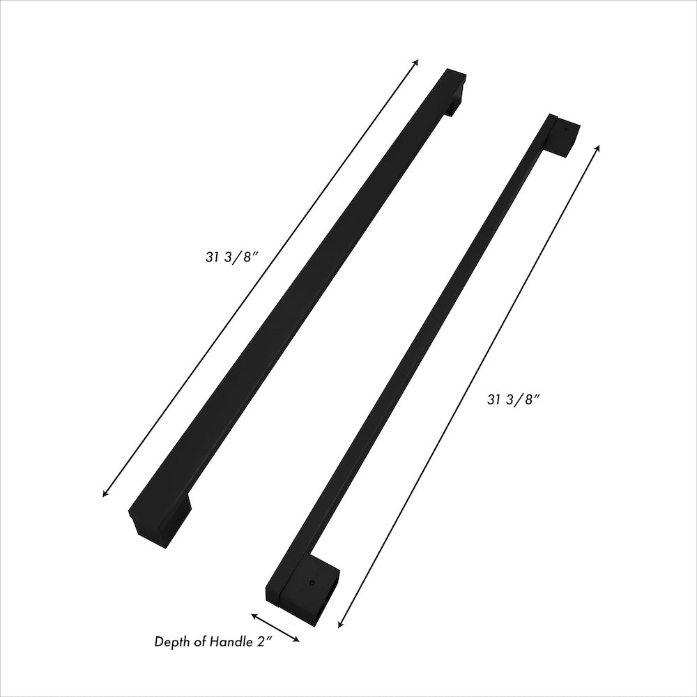 ZLINE Autograph Edition Modern Handles (Set of 4) for Counter-Depth and Standard-Depth Refrigerators with Color Options (RFMHZ-F-36) dimensional diagram.