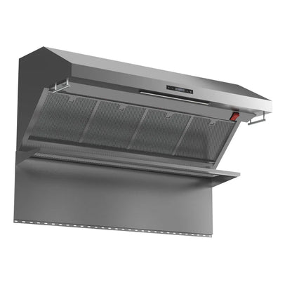 Forno Savona 48 in. Wall Mount Range Hood an Back Splash with Red Warming Light in Stainless Steel (FRHWM5029-48HB)