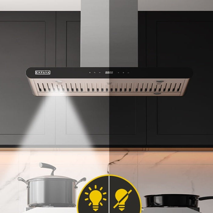 Empava Ducted Island Mount Range Hood - white background