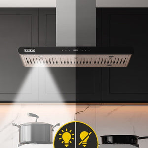 Empava 36 in. Ducted Island Mount Range Hood in Stainless Steel (36RH10)