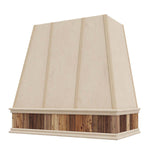 Hoodsly Tapered Wall Mount Wooden Range Hood with Reclaimed Wood Band and Size and Color Options