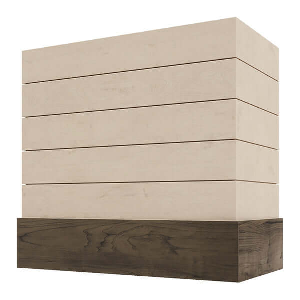Hoodsly Box Wall Mount Wooden Range Hood with Shiplap & Walnut Band and Size and Color Options