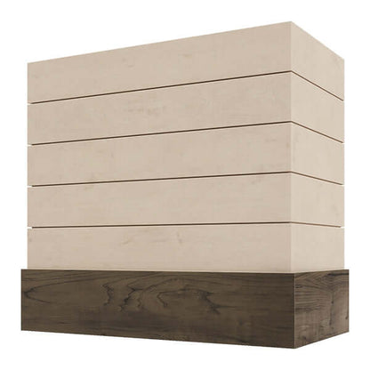 Hoodsly Box Wall Mount Wooden Range Hood with Shiplap & Walnut Band and Size and Color Options