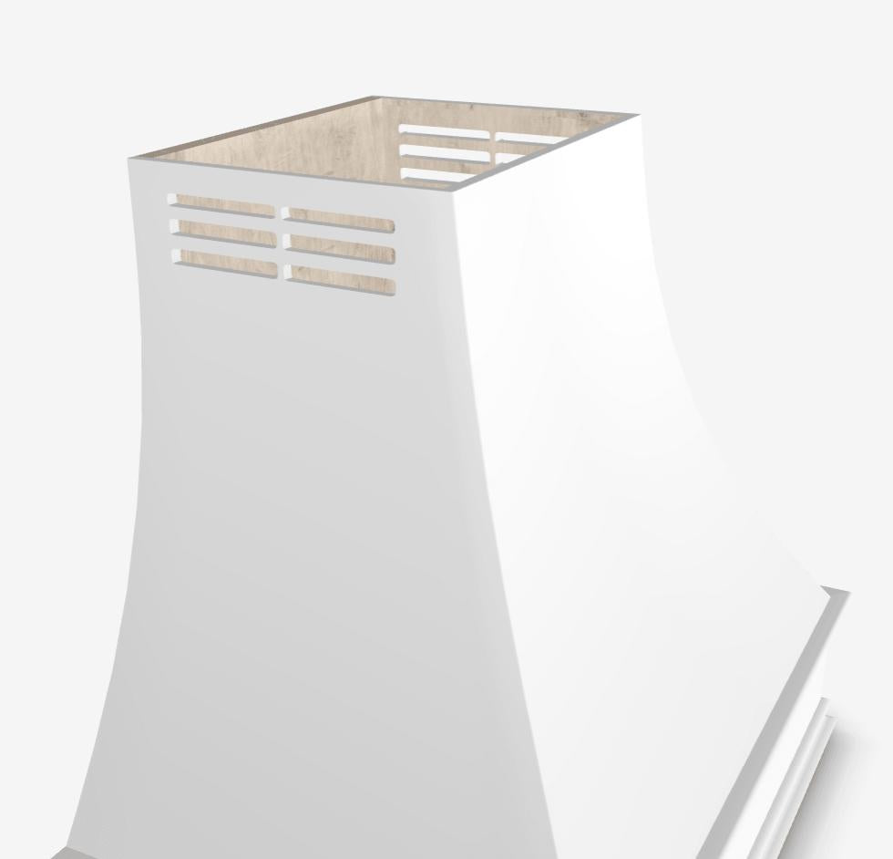 Hoodsly Angled Wall Mount Wooden Range Hood with Strapping and Size and Color Options