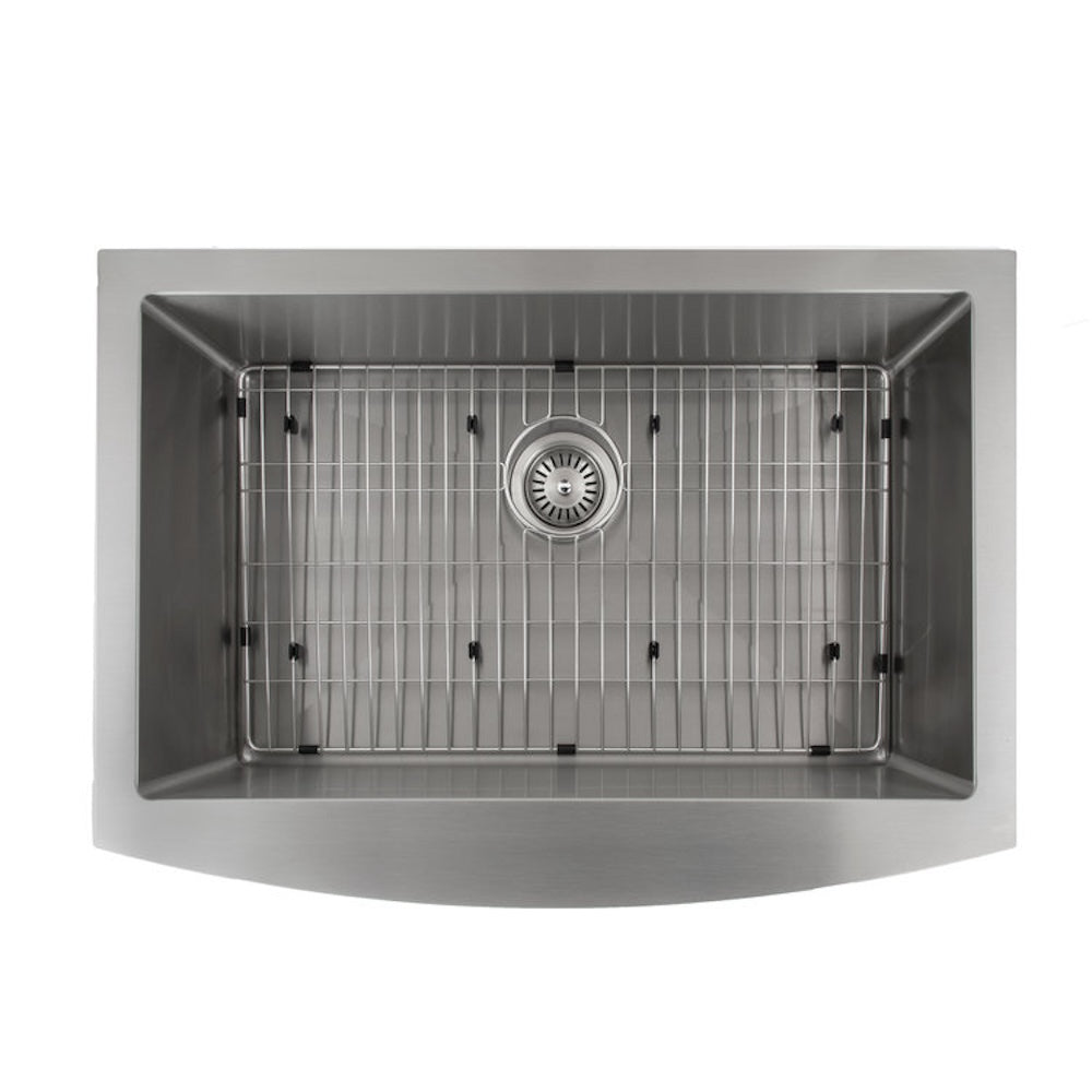 ZLINE 30 in. Zermatt Farmhouse Apron Mount Single Bowl Kitchen Sink with Bottom Grid and Color Options (SAS-30)