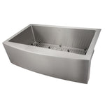 ZLINE 33 in. Vail Farmhouse Apron Mount Single Bowl Kitchen Sink with Bottom Grid and Color Options (SAS-33)
