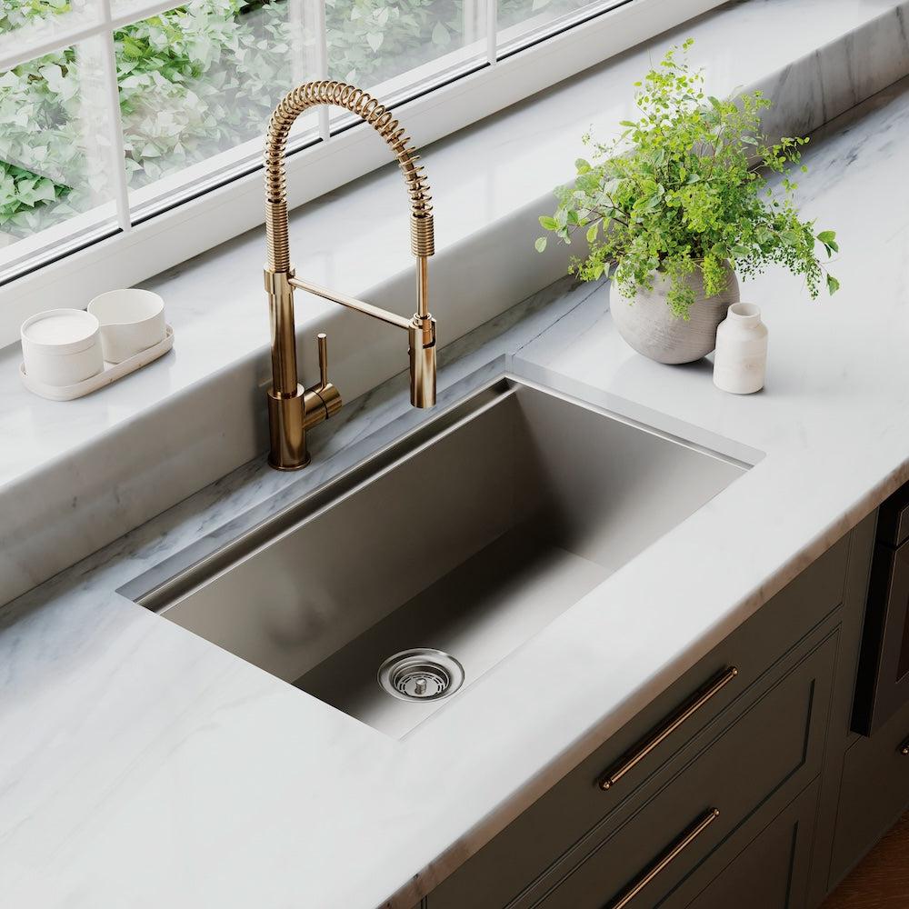 ZLINE 30 in. Garmisch Undermount Single Bowl Kitchen Sink with Bottom Grid and Accessories with Color Options (SLS-30)