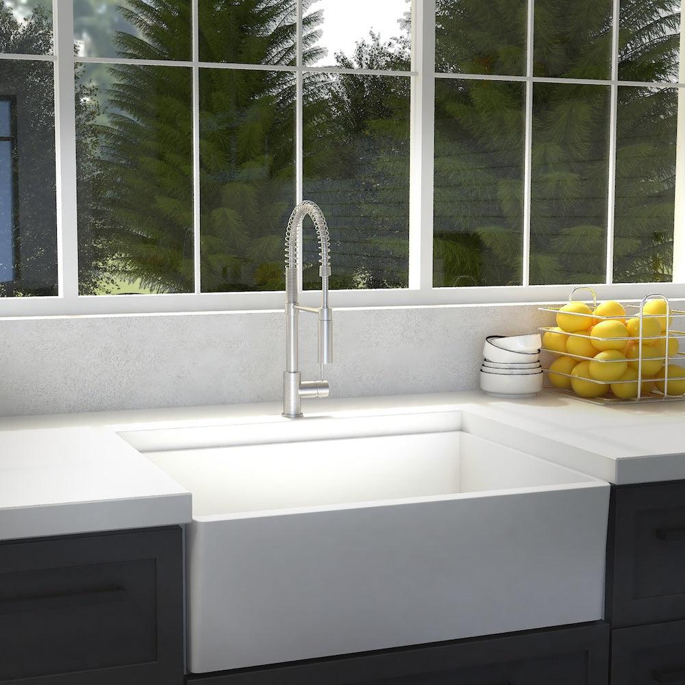 ZLINE Sierra Kitchen Faucet (SRA-KF) in a luxury kitchen.