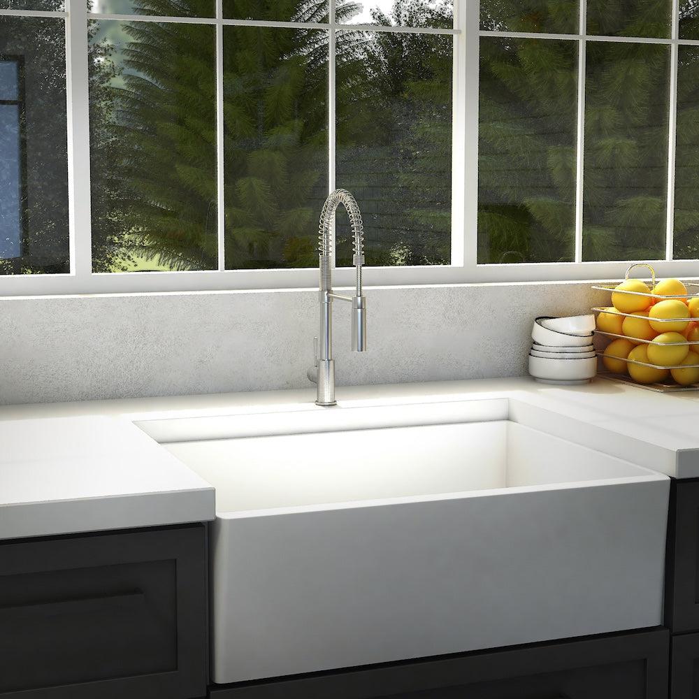 ZLINE Sierra Kitchen Faucet (SRA-KF) in a luxury kitchen.