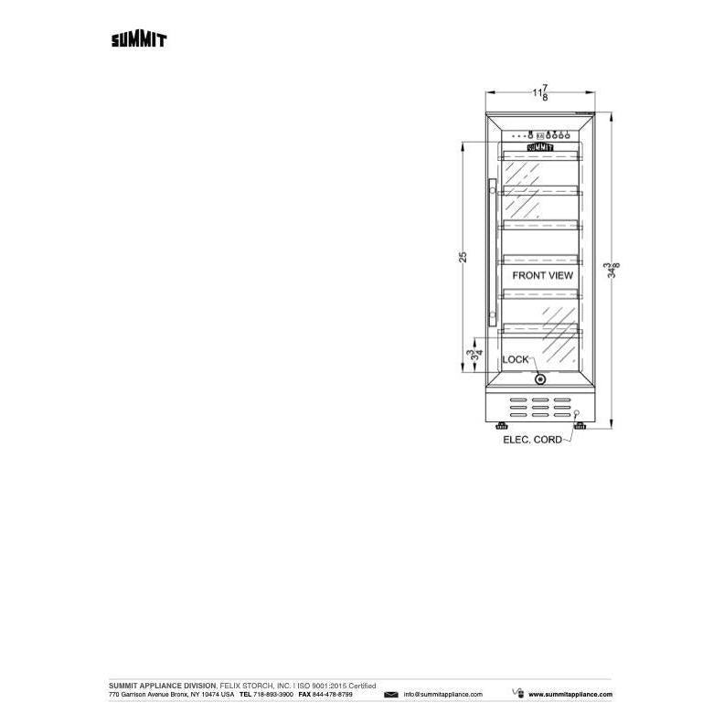 SUMMIT 12 in. Built-In Wine Cellar (SWC1224B) 