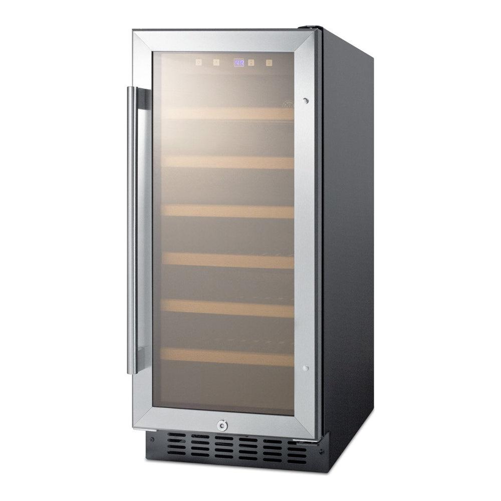 SUMMIT 15 in. Built-In 33-Bottle Wine Cellar (SWC1535B) main image.