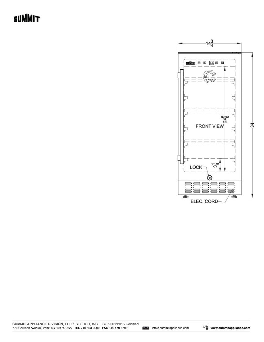 SUMMIT 15 in. Built-In All-Refrigerator (FF1532B) 