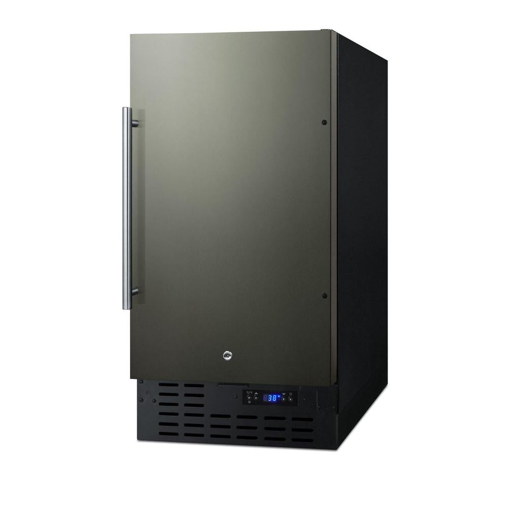 SUMMIT 18 in. Built-In All-Refrigerator (FF1843B) Black Stainless