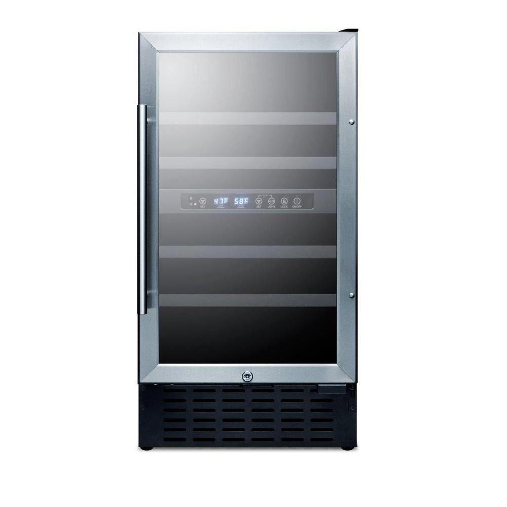 SUMMIT 18 in. Built-In Wine Cellar (SWC182Z) front, closed.