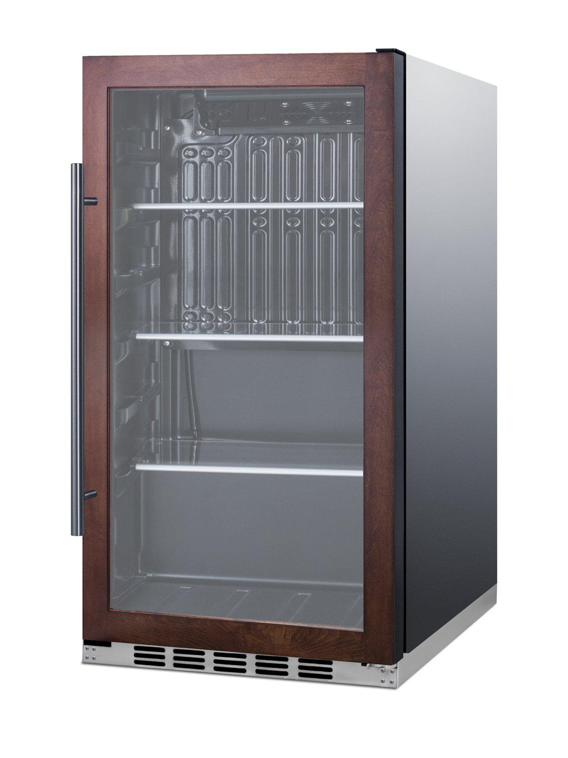 SUMMIT 19 in. Shallow Depth Indoor/Outdoor Beverage Cooler (SPR488BO) Panel Ready/Glass