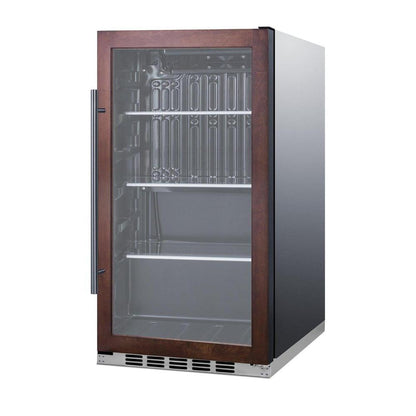 SUMMIT 19 in. Shallow Depth Indoor/Outdoor Beverage Cooler (SPR488BO) Panel Ready/Glass