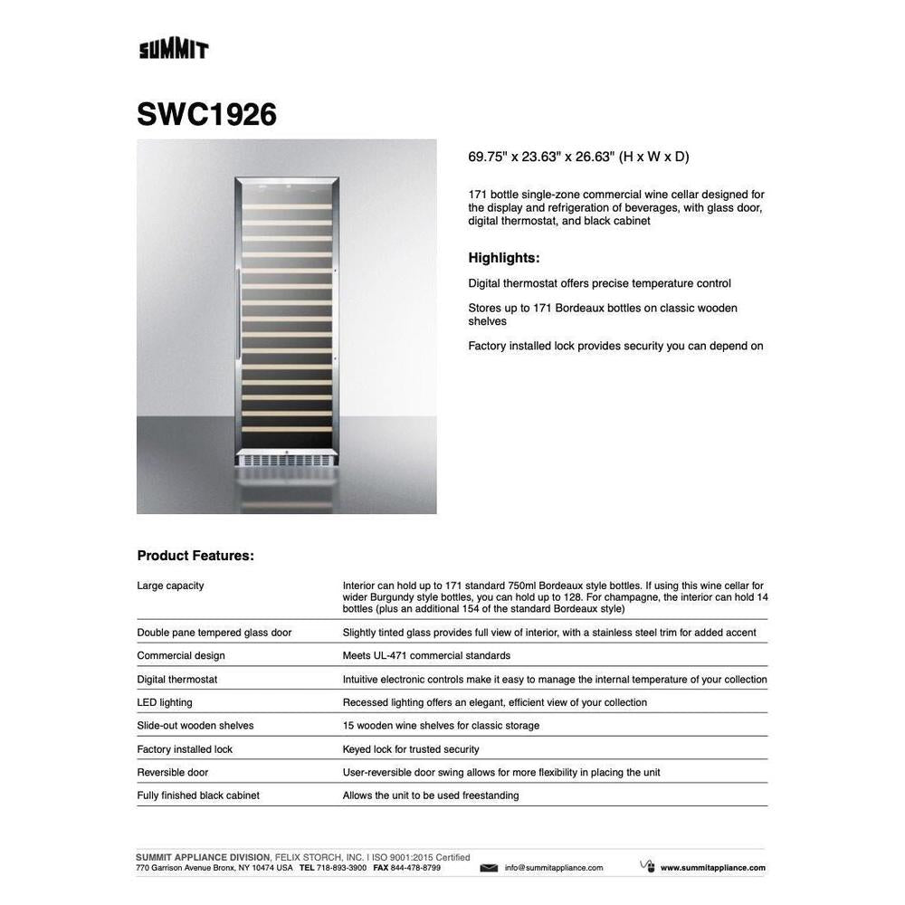 SUMMIT 24 in. 171-Bottle Wine Cellar (SWC1926) 