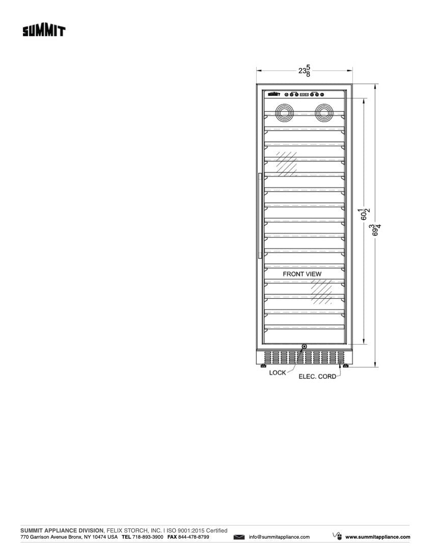 SUMMIT 24 in. 171-Bottle Wine Cellar (SWC1926) 