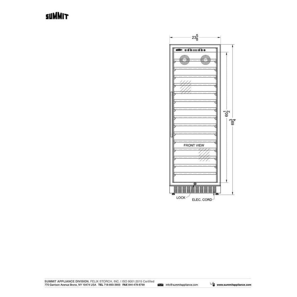 SUMMIT 24 in. 171-Bottle Wine Cellar (SWC1926) 