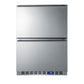 SUMMIT 24 in. 2-Drawer All-Refrigerator in Stainless Steel (SPR627OS2D) front, closed.