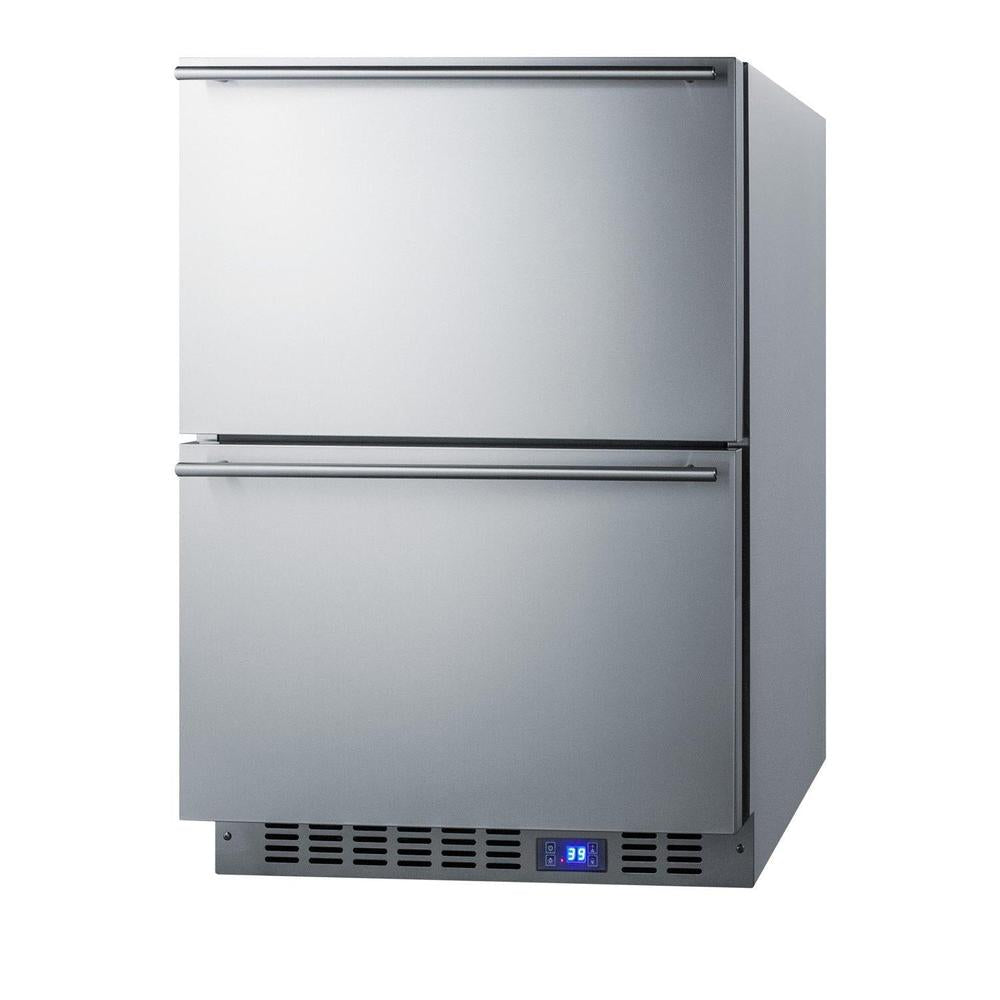SUMMIT 24 in. 2-Drawer All-Refrigerator in Stainless Steel (SPR627OS2D) 