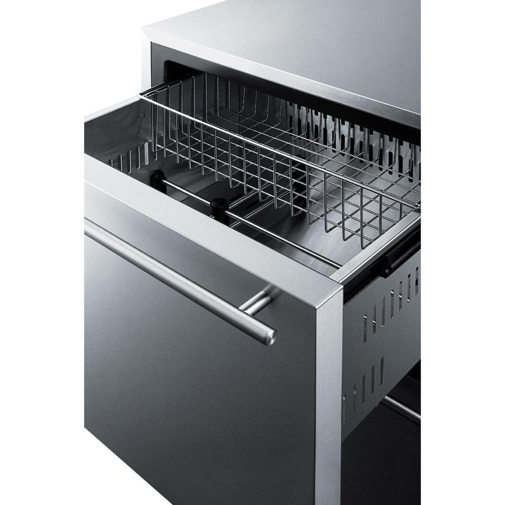 SUMMIT 24 in. 2-Drawer All-Refrigerator in Stainless Steel (SPR627OS2D) 