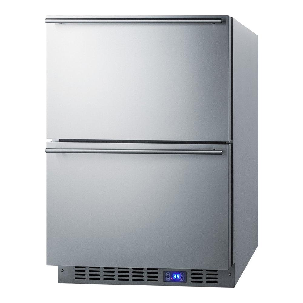SUMMIT 24 in. 2-Drawer All-Refrigerator in Stainless Steel (SPR627OS2D) main image.