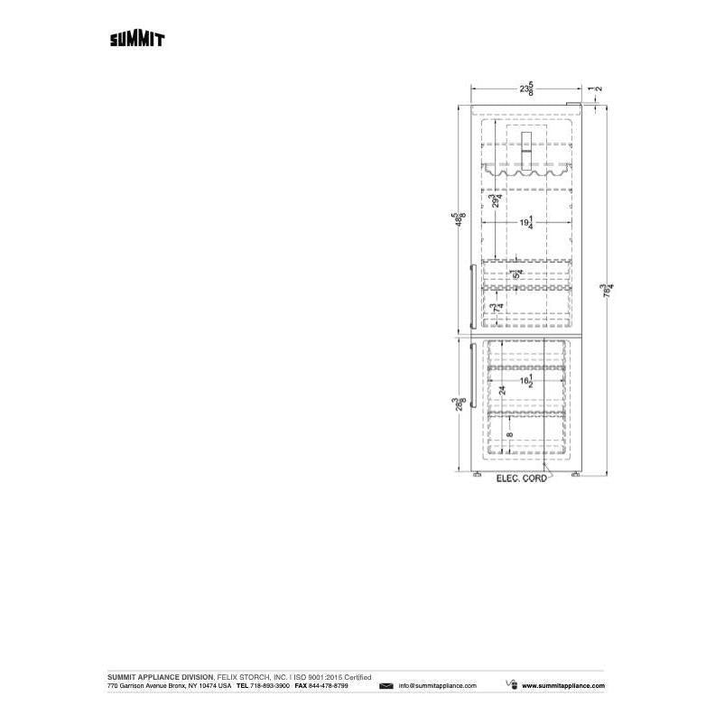 SUMMIT 24 in. Bottom Freezer Refrigerator (FFBF181ES) 