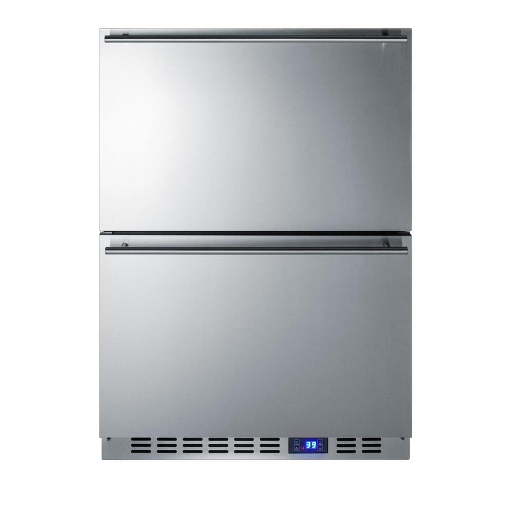 SUMMIT 24 in. Built-In 2-Drawer All-Refrigerator (FF642D) front, closed.