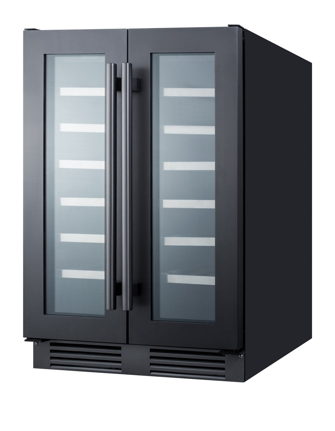 SUMMIT 24 in. Built-In Undercounter Wine Cellar in Black Matte (SWC24GKS) 