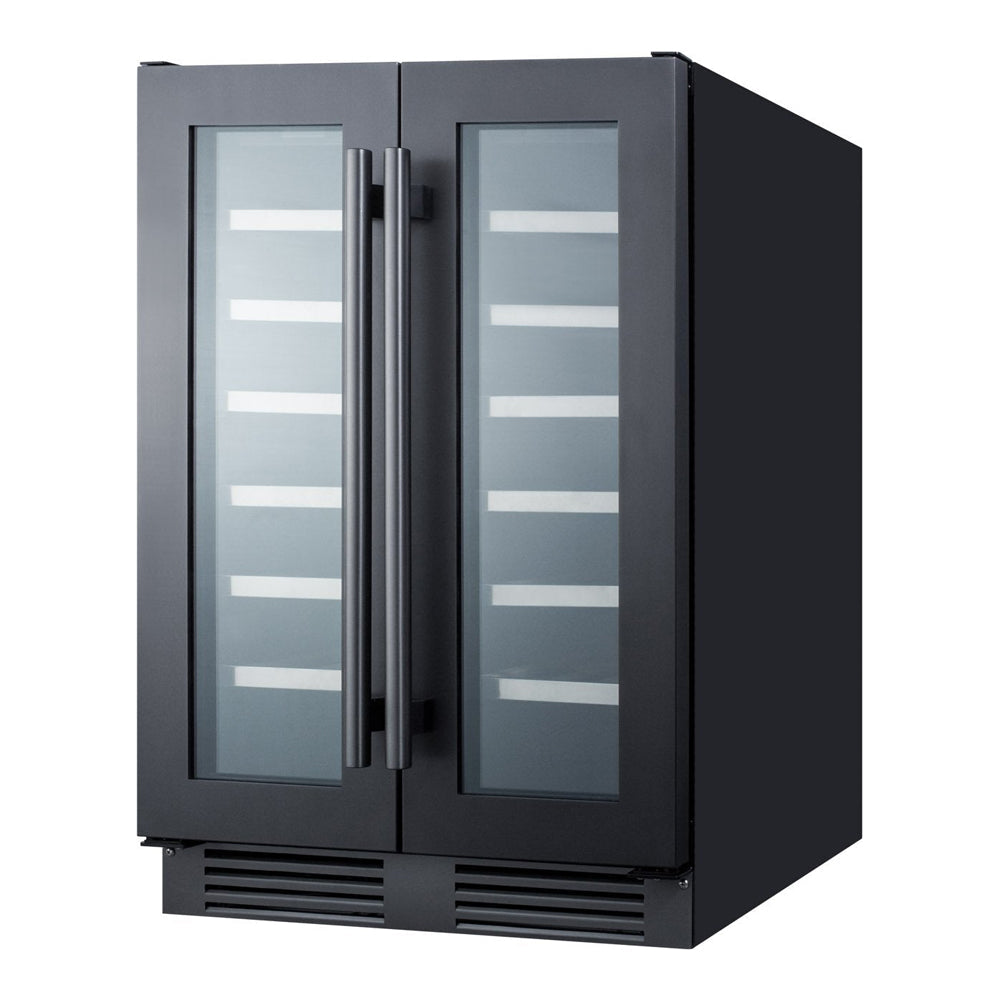 SUMMIT 24 in. Built-In Undercounter Wine Cellar in Black Matte (SWC24GKS) 