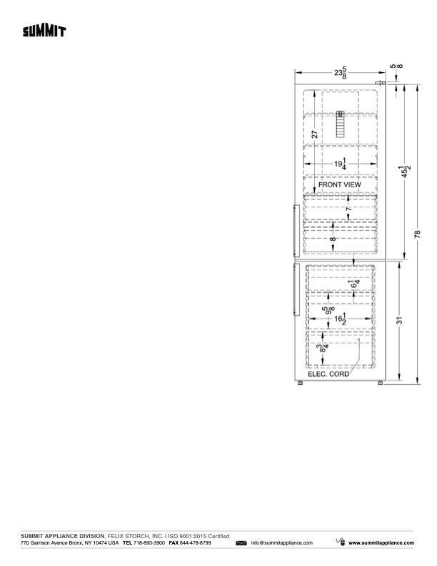 SUMMIT 24 in. Counter-Depth Bottom Freezer Refrigerator (FFBF192SS) 