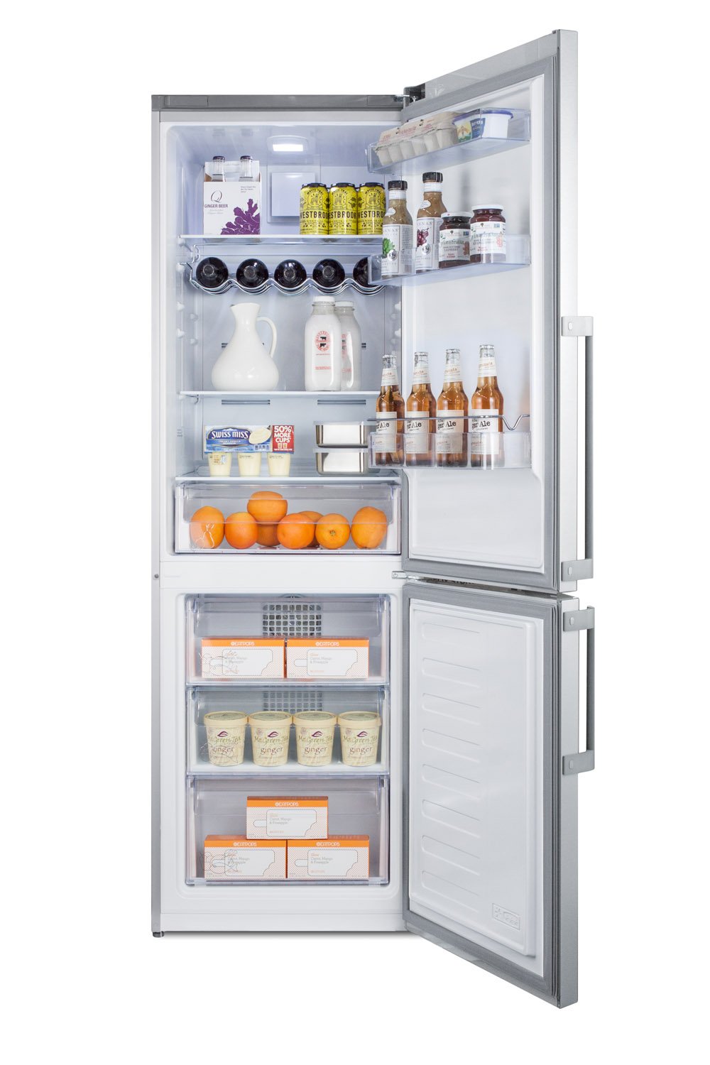 SUMMIT 24 in. Counter-Depth Bottom Freezer Refrigerator in Stainless Steel (FFBF246SS) 