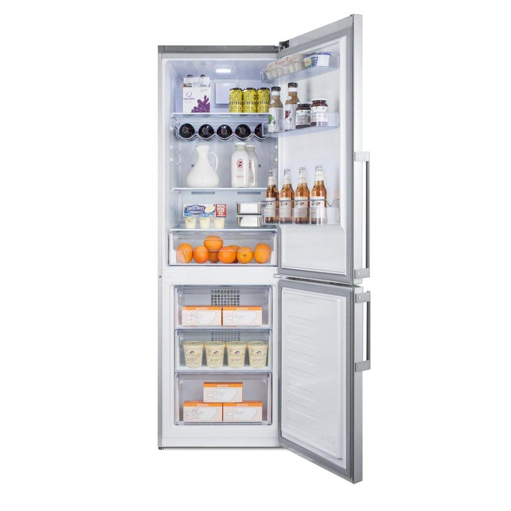 SUMMIT 24 in. Counter-Depth Bottom Freezer Refrigerator in Stainless Steel (FFBF246SS) 