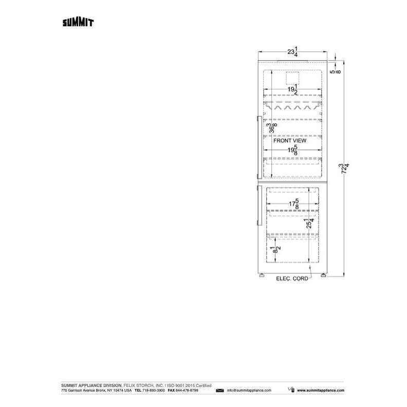 SUMMIT 24 in. Counter-Depth Bottom Freezer Refrigerator in Stainless Steel (FFBF246SS) 