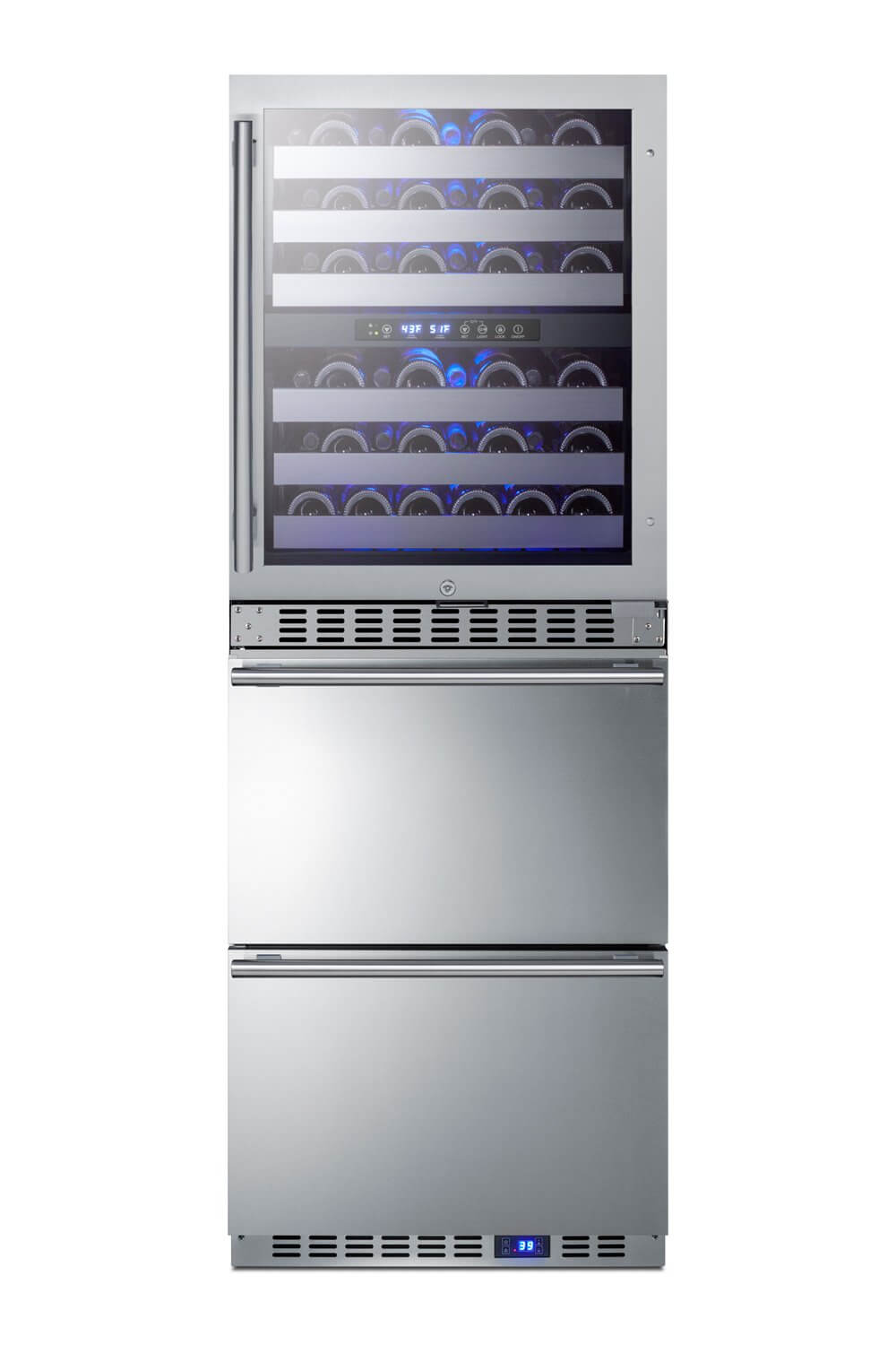 SUMMIT 24 in. Dual-Zone Wine Cellar and 2-Drawer All-Refrigerator (SWCDAR24) 