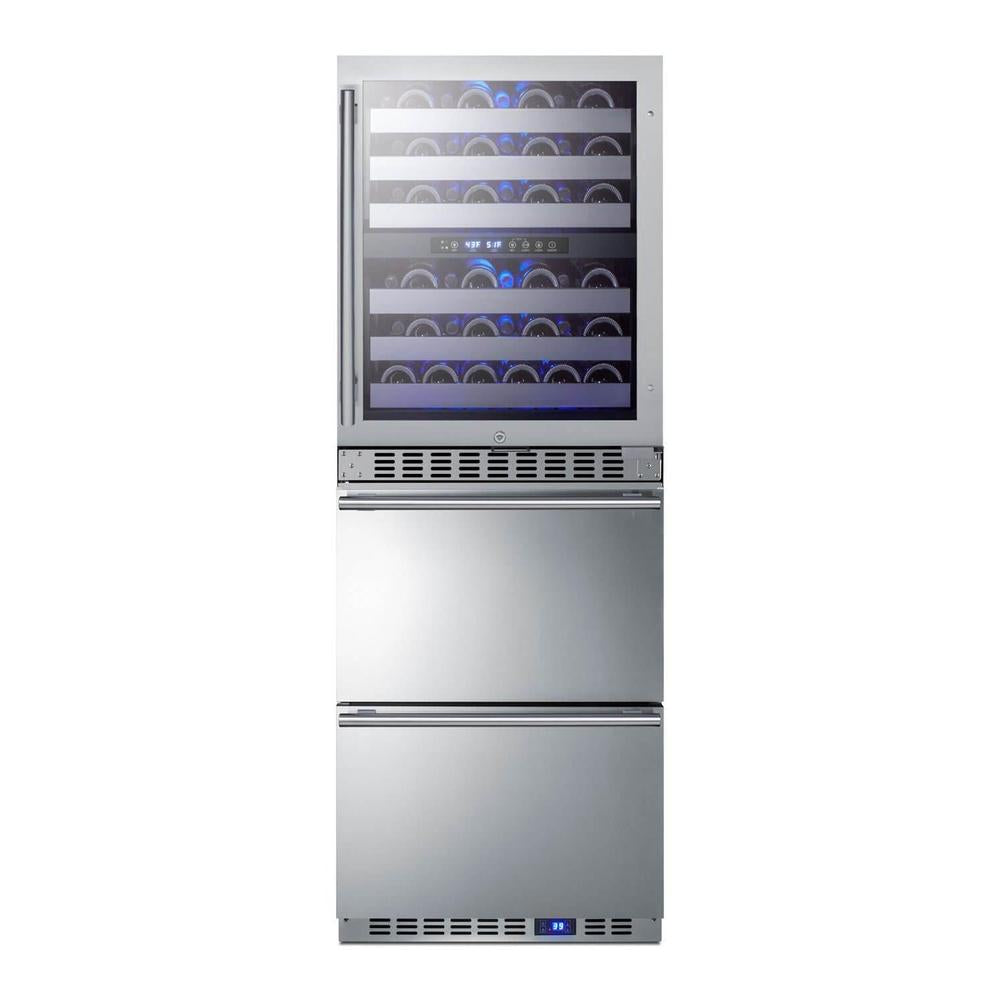 SUMMIT 24 in. Dual-Zone Wine Cellar and 2-Drawer All-Refrigerator (SWCDAR24) 