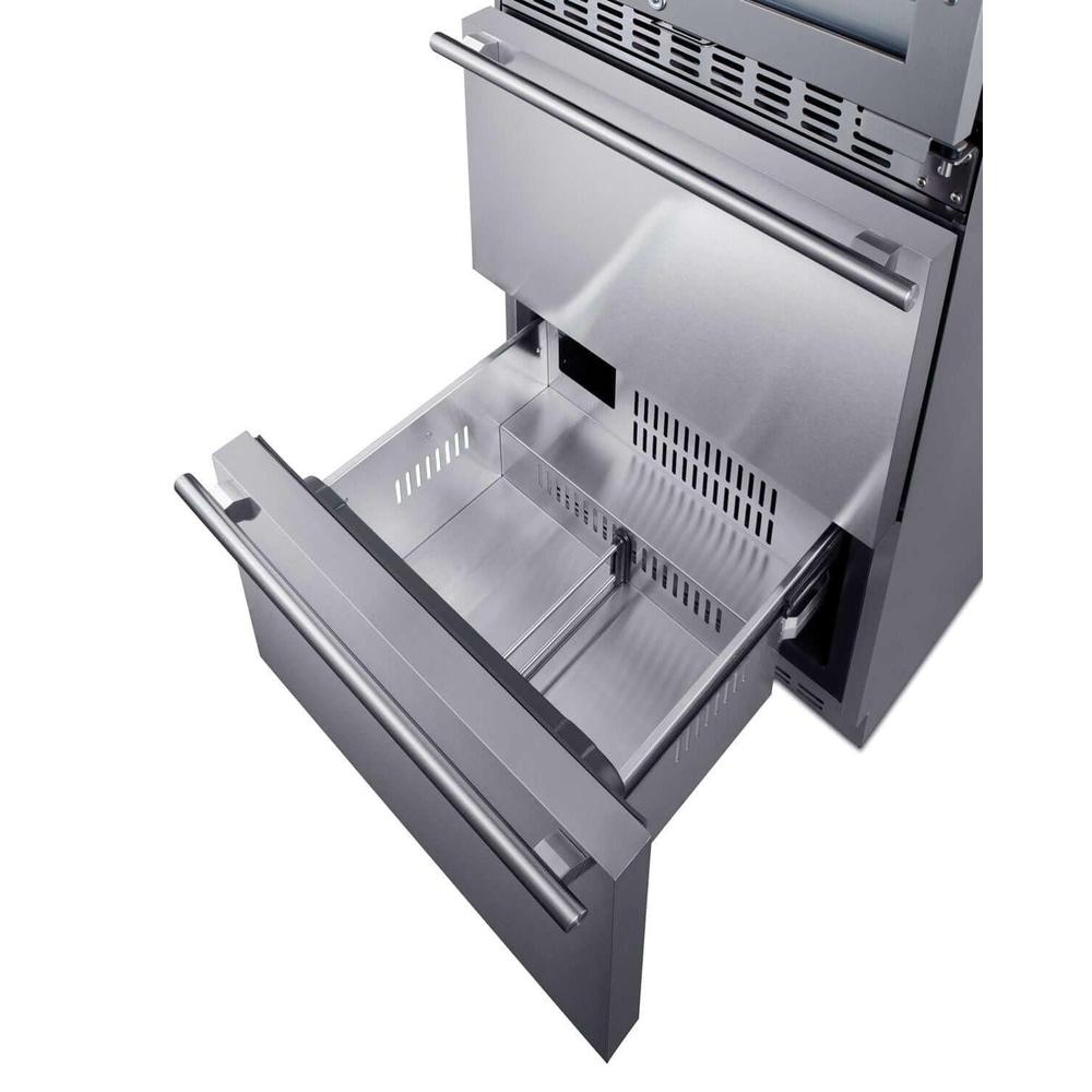 SUMMIT 24 in. Dual-Zone Wine Cellar and 2-Drawer All-Refrigerator (SWCDAR24) 