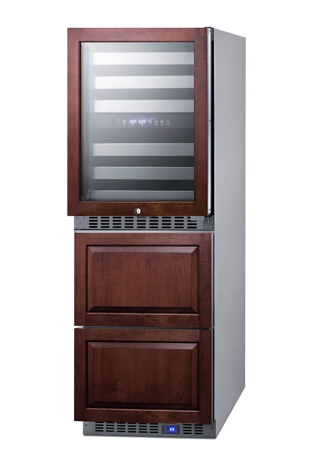 SUMMIT 24 in. Dual-Zone Wine Cellar and 2-Drawer All-Refrigerator (SWCDAR24) Panel Ready