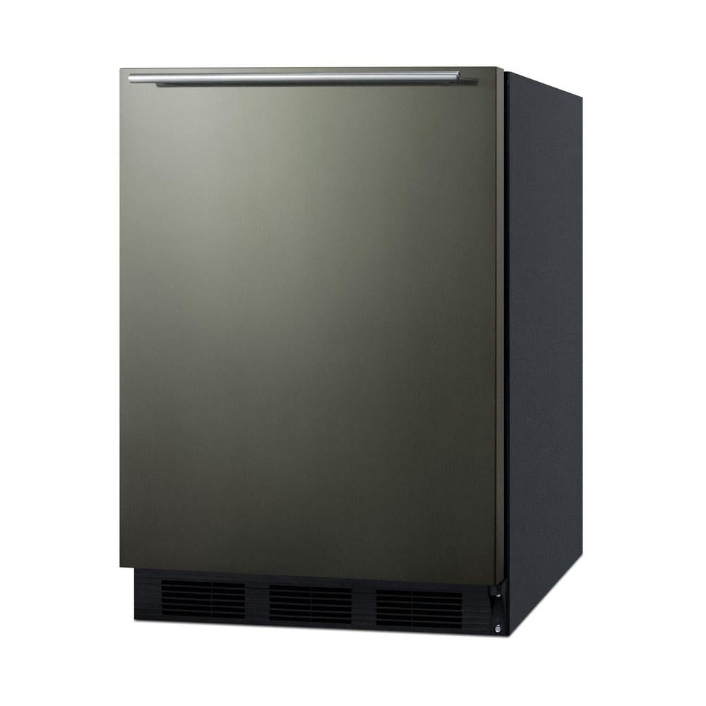 SUMMIT 24 in. Freestanding All-Refrigerator (FF63B) Black Stainless Steel No Handle