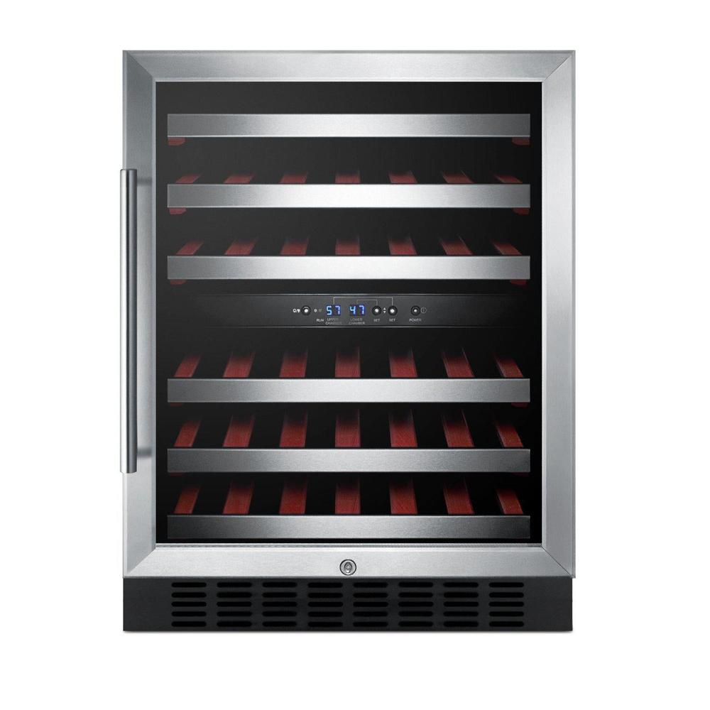SUMMIT 24 in. Undercounter Built-In Wine Cellar (SWC530BLBIST) front, closed.