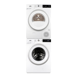SUMMIT 24 in. Washer/Heat Pump Dryer Combination in White (SLS24W3P) main image.