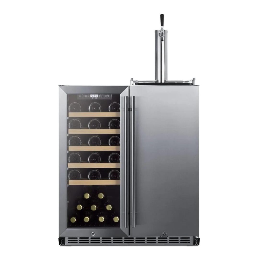 SUMMIT 30 in. Built-In Indoor/Outdoor Combination Wine Cellar/Kegerator (SWBC3041) 