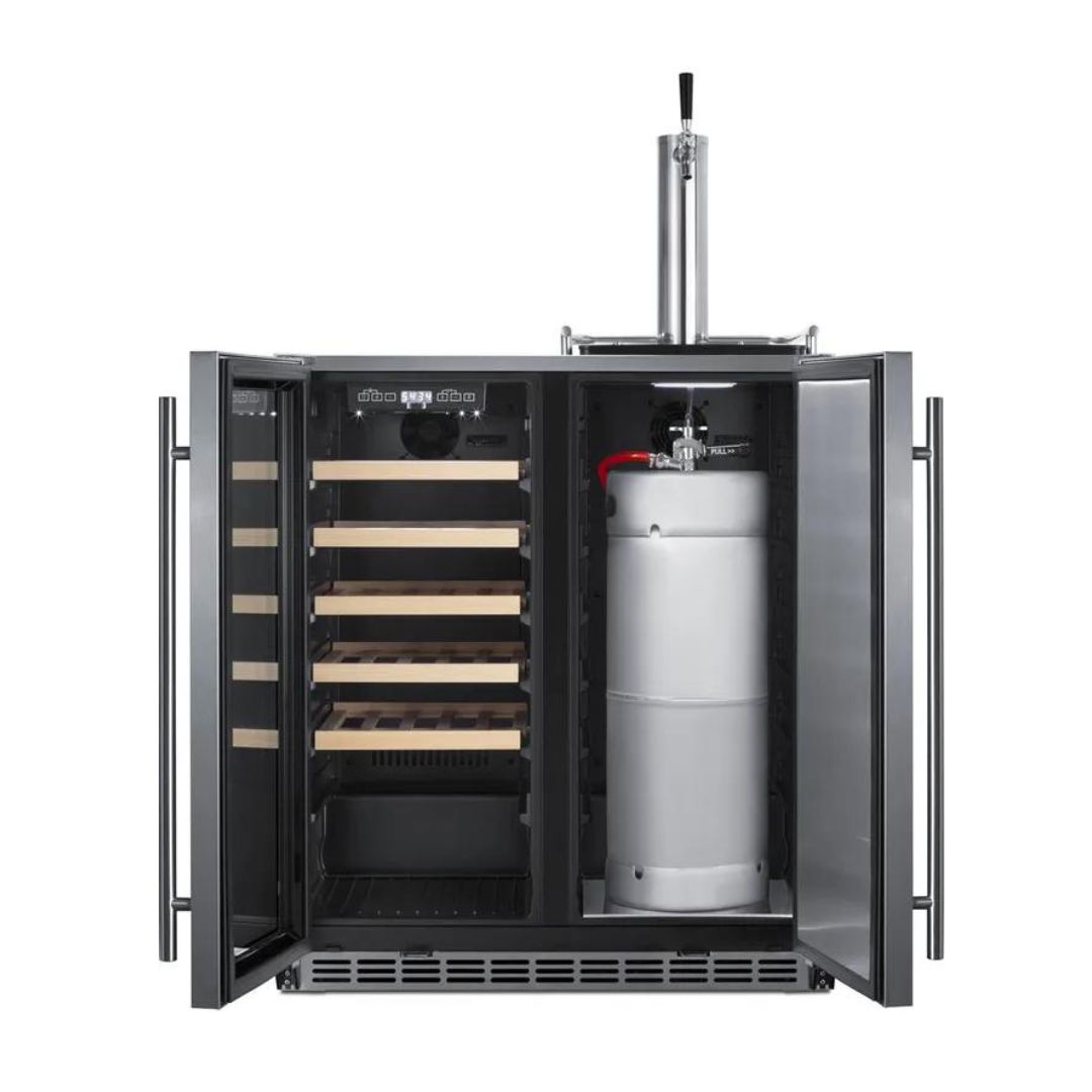 SUMMIT 30 in. Built-In Indoor/Outdoor Combination Wine Cellar/Kegerator (SWBC3041) 