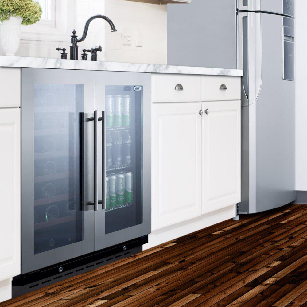 SUMMIT 30 in. Undercounter Built-In Wine/Beverage Center (SWBV3067B) 