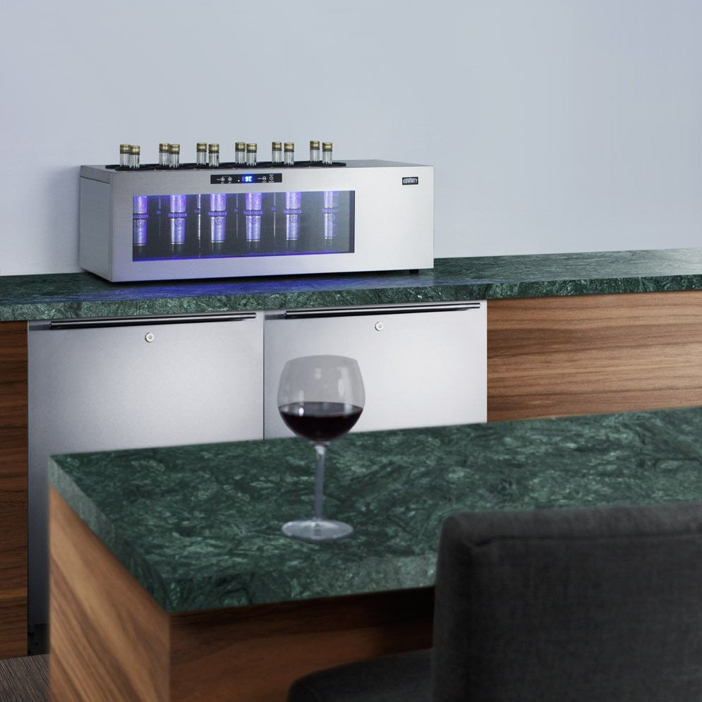 SUMMIT 36 in. 12-Bottle Countertop Wine Cooler (STC12) 