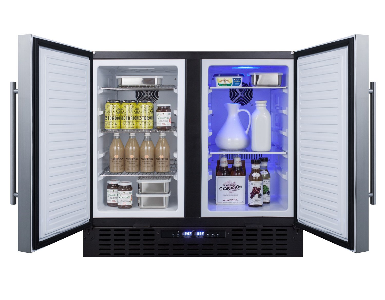 SUMMIT 36 in. Built-In Side-by-Side Refrigerator-Freezer (FFRF36) 